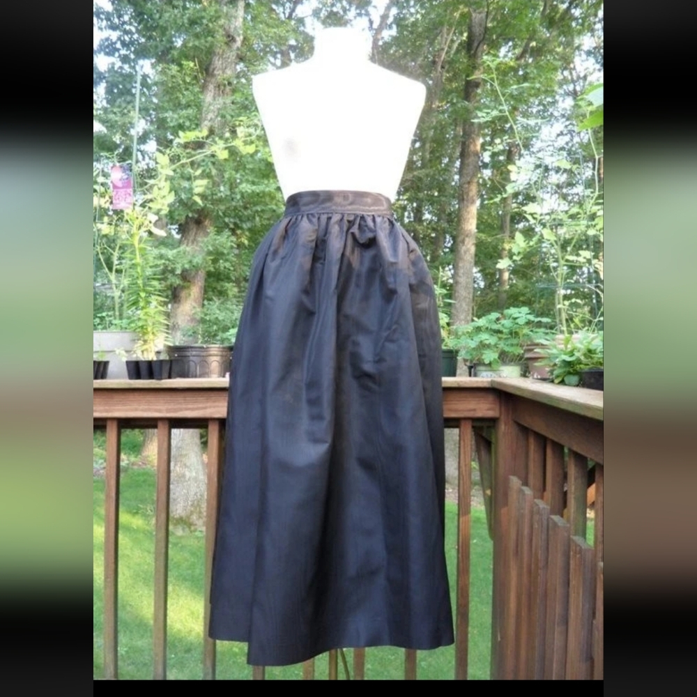 EVAN PICONE Vintage 80s Black Taffeta Maxi Skirt Formal Women's size 6